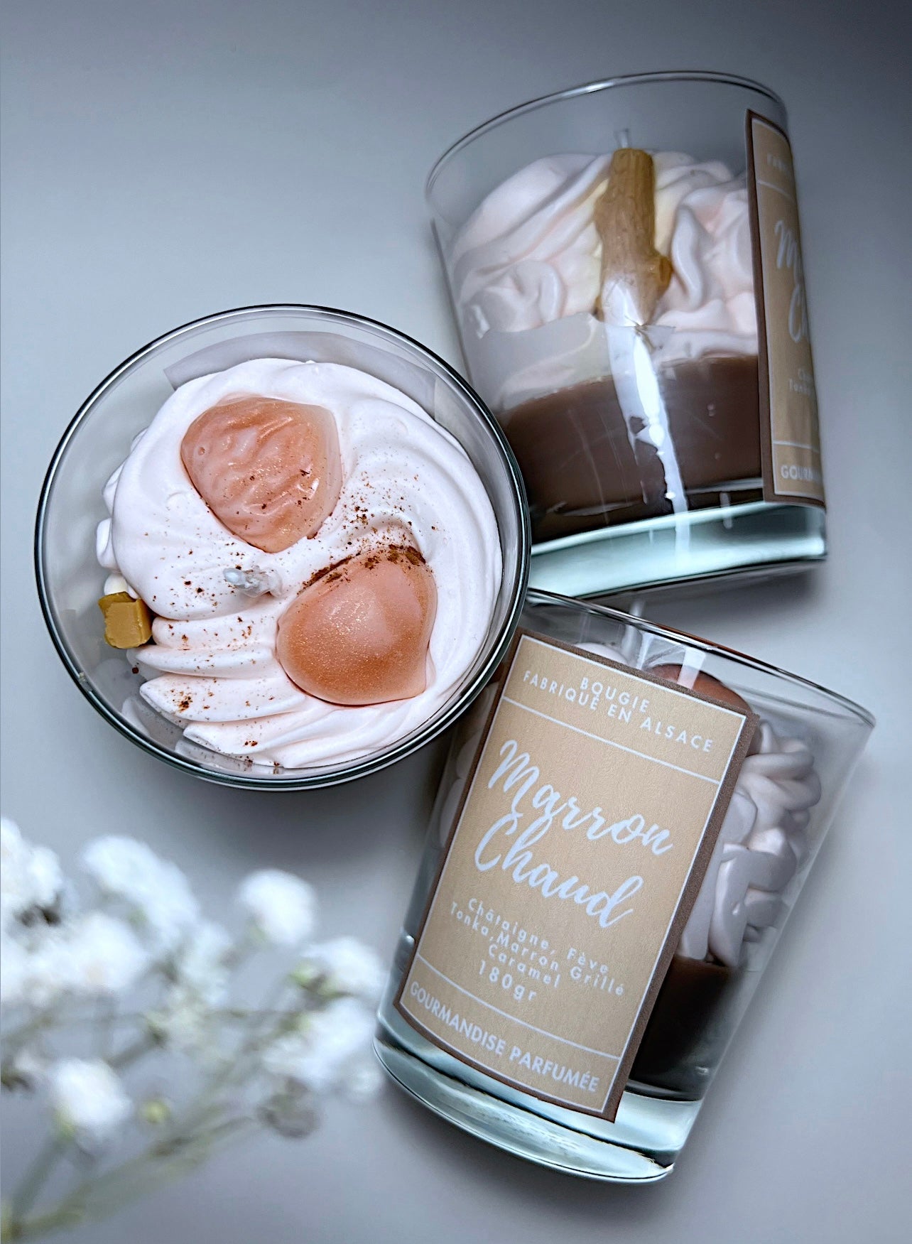 Bougie marron chaud