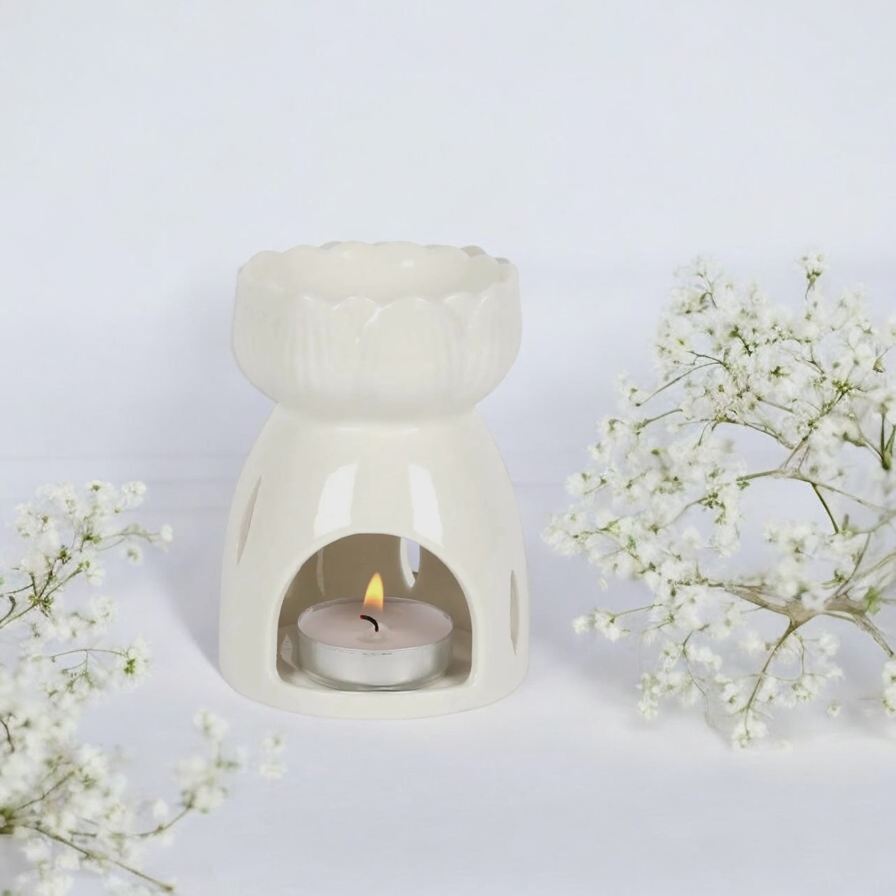 Brûleur lotus blanc