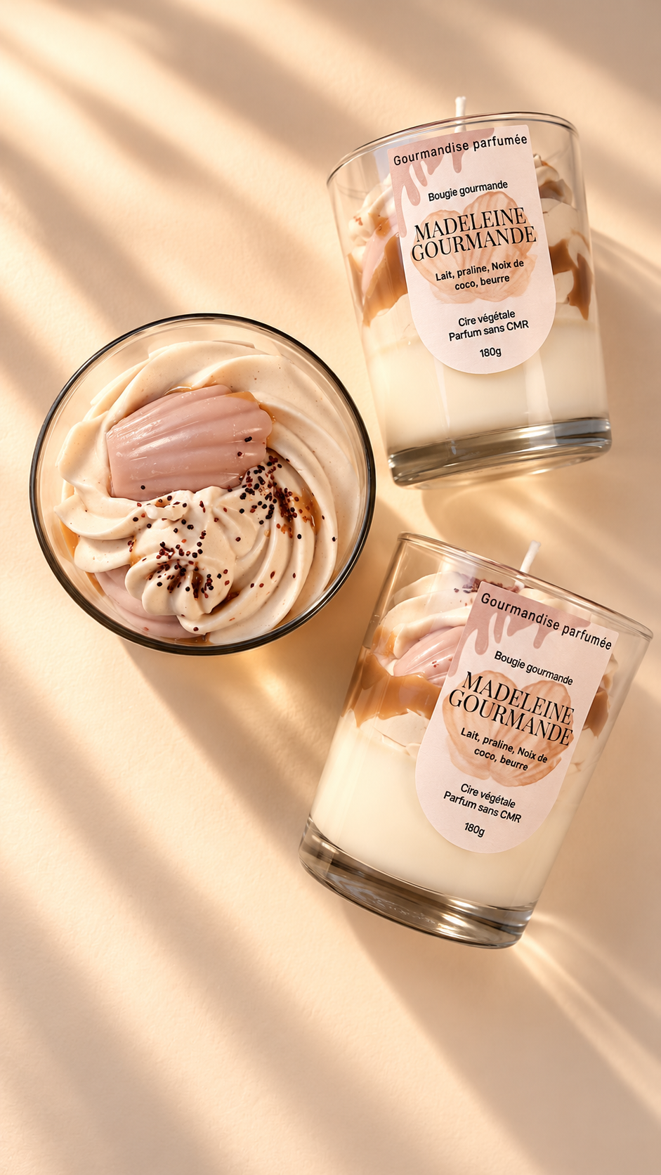 Bougie gourmande «Madeleine gourmande »chantilly