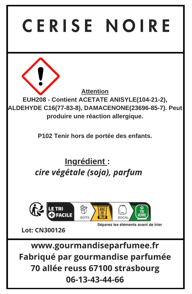 Bougie cerise noire