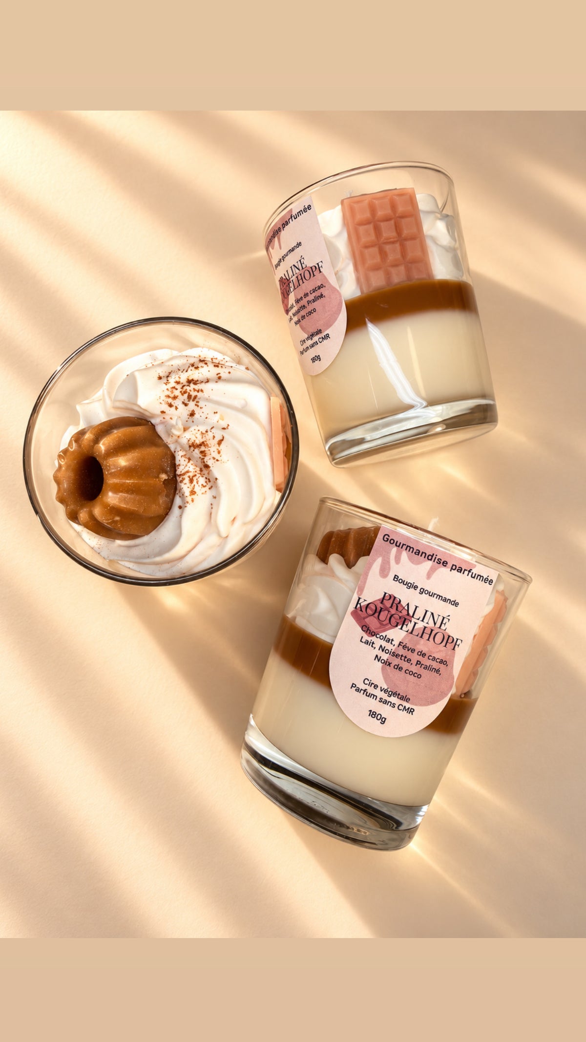 Bougie gourmande «Praliné Kougelhopf »chantilly
