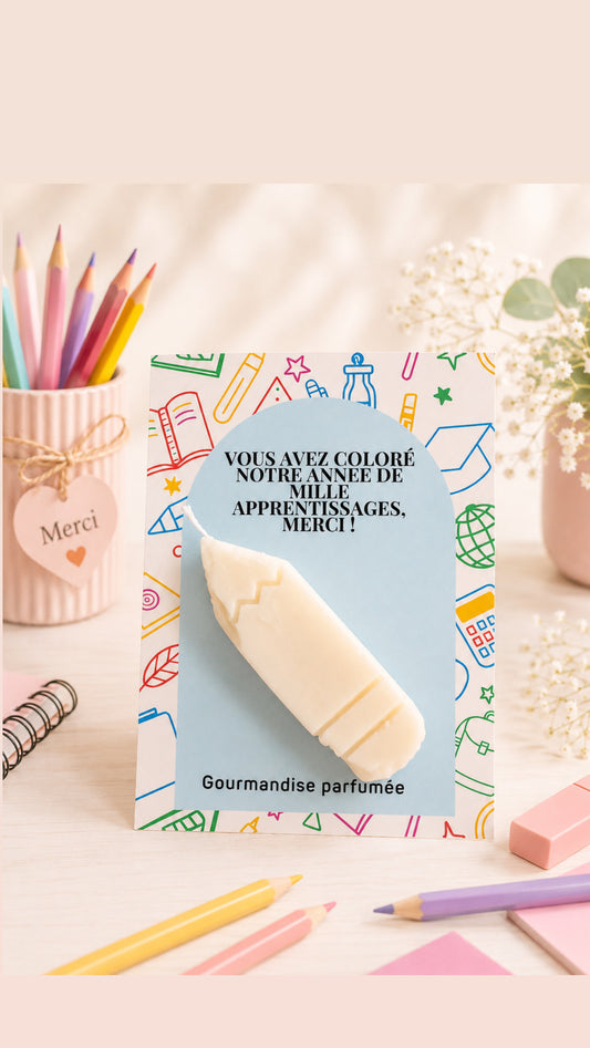Bougie parfumée crayon – Cadeau fin d’année bleu