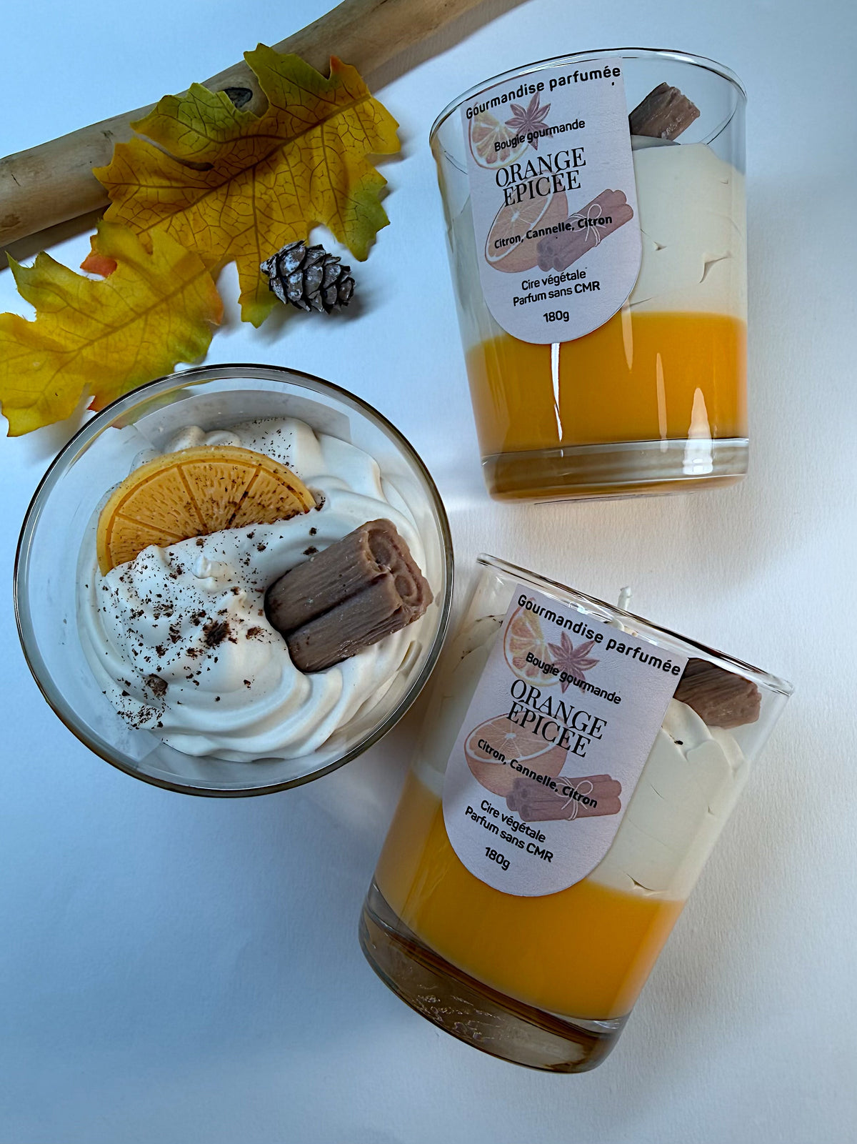 Bougie gourmande « orange épicée »chantilly