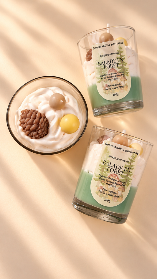 Bougie gourmande « balade en forêt  »chantilly