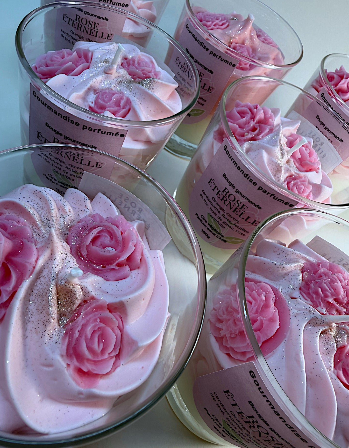 Bougie gourmande « rose éternelle  » chantilly