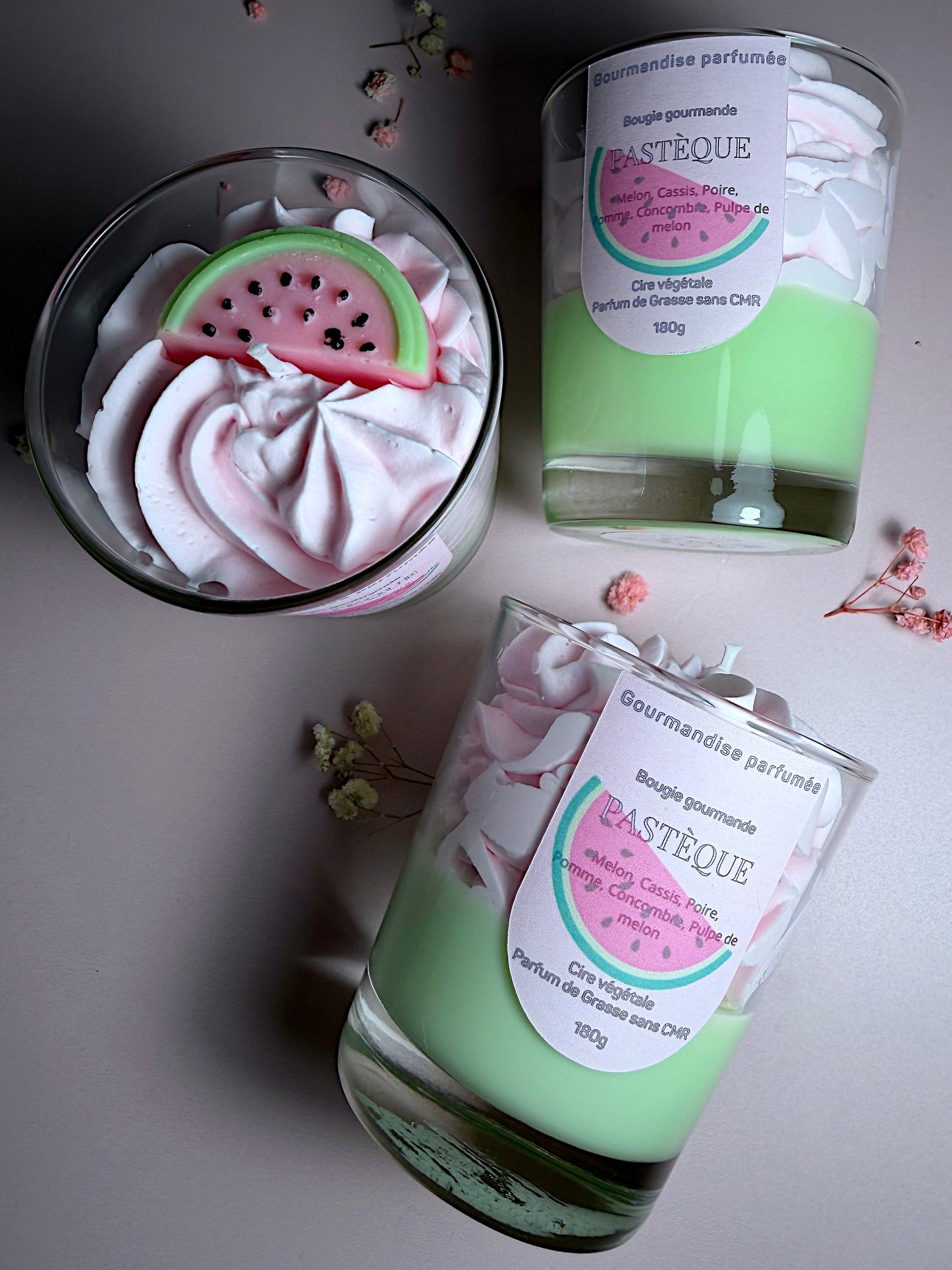 Bougie gourmande « Pastèque »chantilly