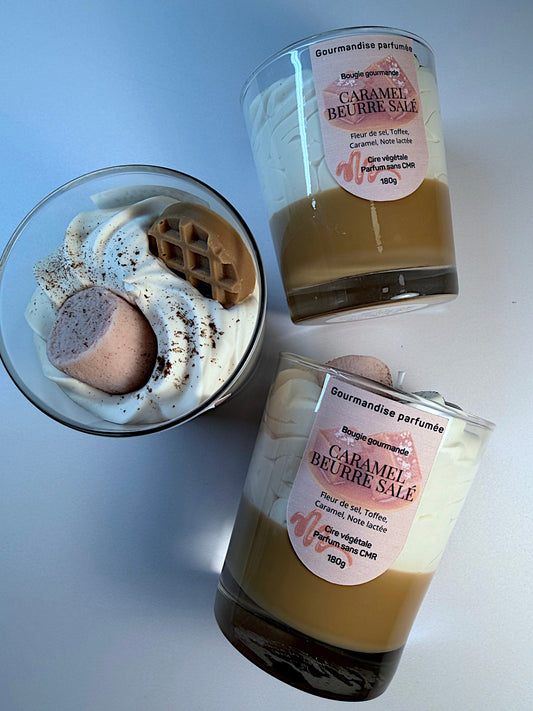 Bougie gourmande « caramel beurre salé »chantilly