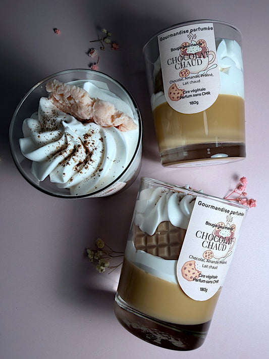 Bougie gourmande « chocolat chaud » chantilly