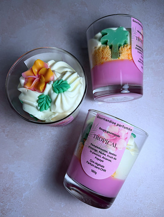 Bougie gourmande « tropical » chantilly