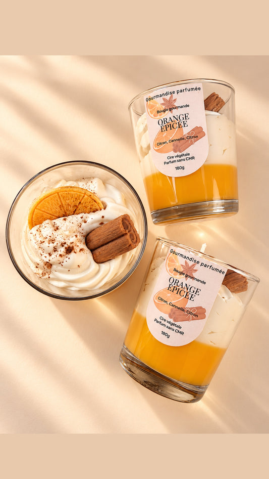 Bougie gourmande « orange épicée »chantilly