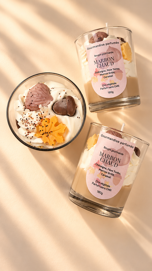 Bougie gourmande « marron chaud »chantilly